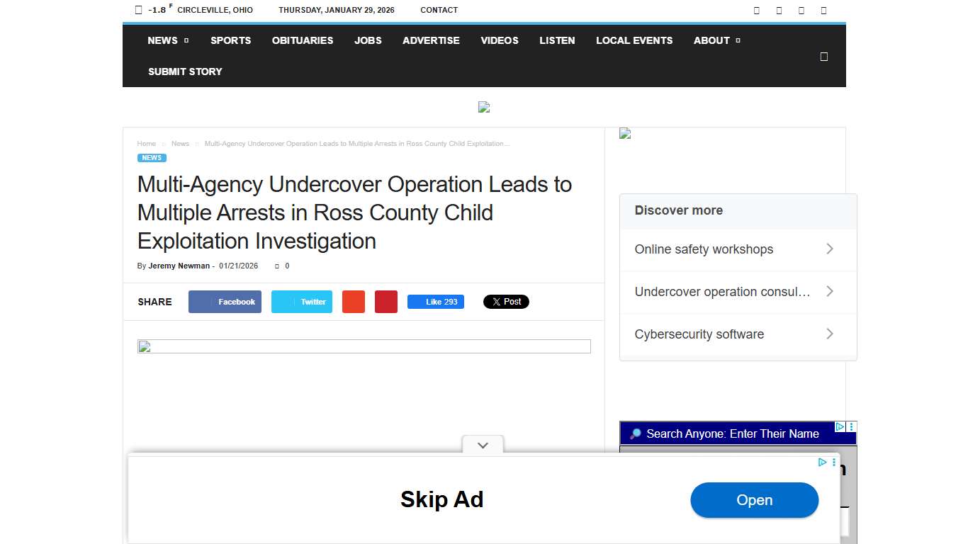 Multi-Agency Undercover Operation Leads to Multiple Arrests in Ross County Child Exploitation Investigation - Scioto Post